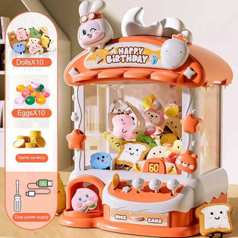 Cartoon Claw Game Machine Rabb - Coin Pusher Machine ulasan dan harga